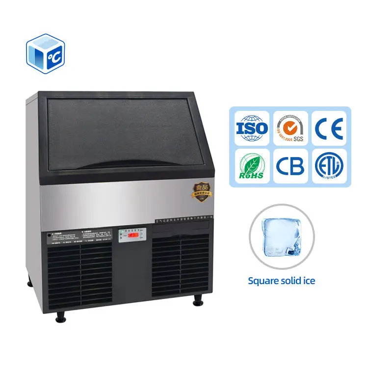 Industrial Ice Maker Machine R290 Refrigerant Ice Making Capacity 70kg 130kg 28*28*32mm Ice Block Maker Machine For Busi — view 1