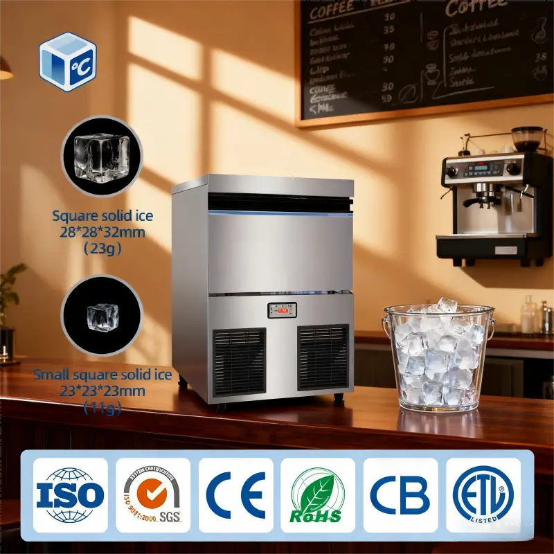 CE ETL Certified Commercial Ice Maker Machine Ice Tube Machine 55kg Automatic 28*28*32mm Tube Ice Making Machine 500*580*815mm — image 3