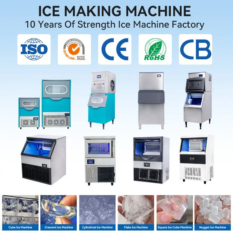ETL CE Manufacturers Commercial Ice Maker Machine Industrial Freestanding 45kg/24h Ice Maker Cube Shaped Ice For Business — image 5