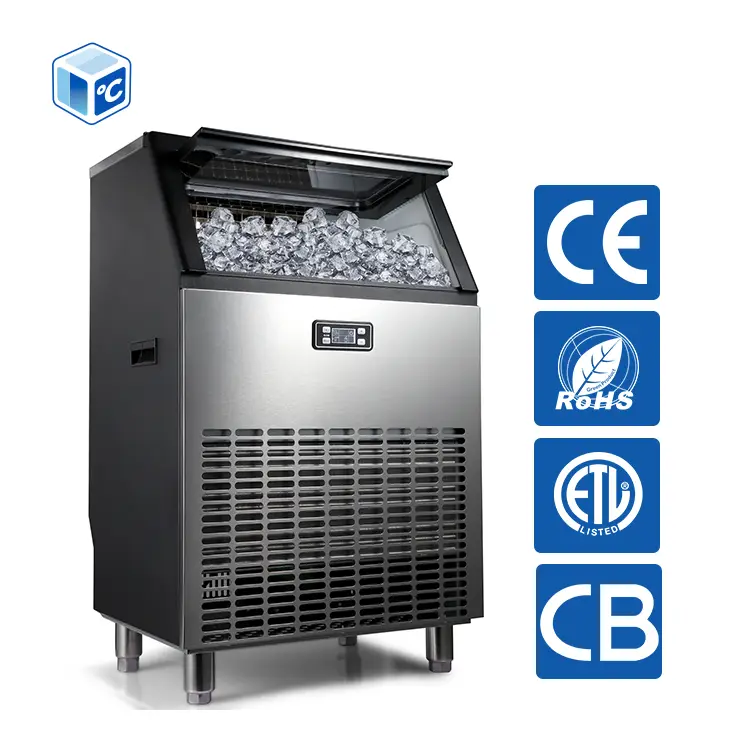 ETL CE Commercial Ice Maker Machine Industrial Freestanding 120 Ice Grid 115kg/24h Ice Maker Cube Shaped Ice Manufacture — view 1