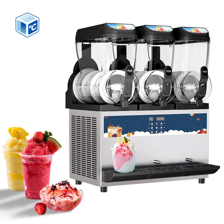 Commercial Slushy Maker Machine Commercial Slushie Machine Frozen Drink Mix 3 Cylinder 12L*3 Ice Shaver Machine For Busi — view 1