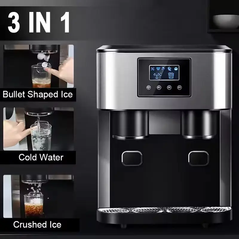 3-In-1 Water Bottle Bottom-Loading Ice Dispenser Water Cooler Crusher Ice Maker With Ice Crusher And Water Dispenser For Home — image 3