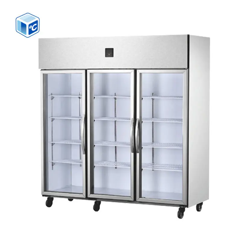 Commercial Upright Stainless Steel Fridge 4 Or 6 Door Dual Temp Direct Cooling Refrigerators Brand Compressor For Café Kitchen — image 3