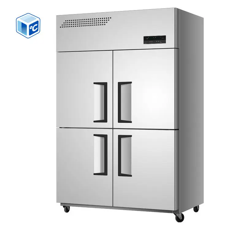 ETL CE Certificate Commercial Refrigeration Stainless Steel Direct Cooling Four Door Double Temperature Freezer Refrigeration — image 3