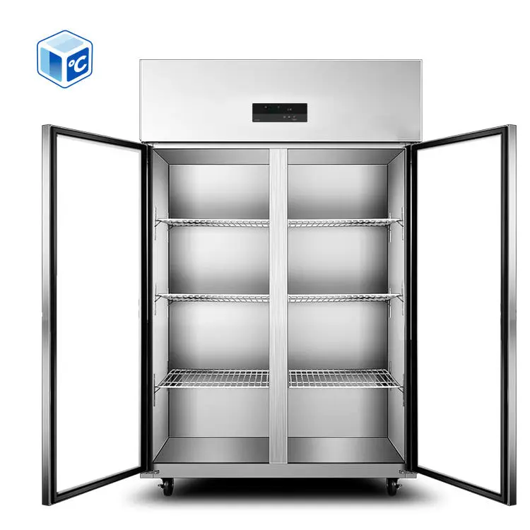 Commercial Upright Stainless Steel Fridge 4 Or 6 Door Dual Temp Direct Cooling Refrigerators Brand Compressor For Café Kitchen — image 4