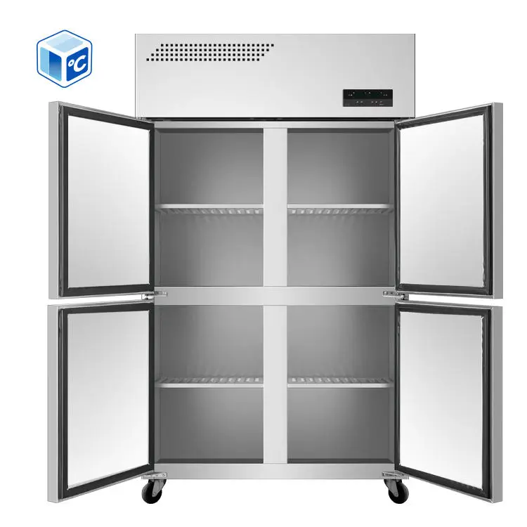 ETL CE Certificate Commercial Refrigeration Stainless Steel Direct Cooling Four Door Double Temperature Freezer Refrigeration — image 4