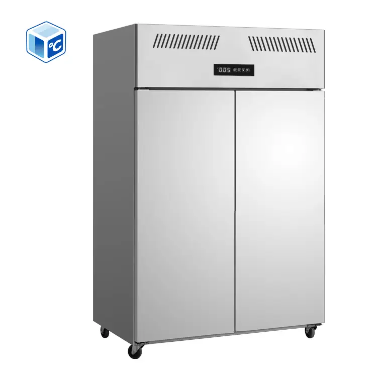 Commercial Freezer 2 Door 0℃-10℃ Frost-Free Fan Cooling Faster Cooling Commercial Refrigeration Equipment for Fruits Veg — view 1