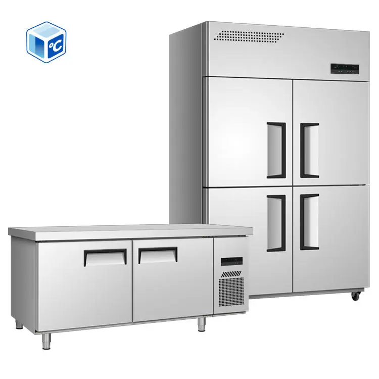 ETL CE Certificate Commercial Refrigeration Stainless Steel Direct Cooling Four Door Double Temperature Freezer Refrigeration — image 5