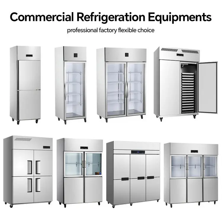 ETL CE Certificate Commercial Refrigeration Stainless Steel Direct Cooling Four Door Double Temperature Freezer Refrigeration — image 7
