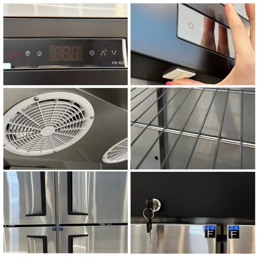 Factory Price Stainless Steel Air Cooling Four Door Dual Temperature Kitchen Refrigerator Vertical Commercial Kitchen Freezer — image 5
