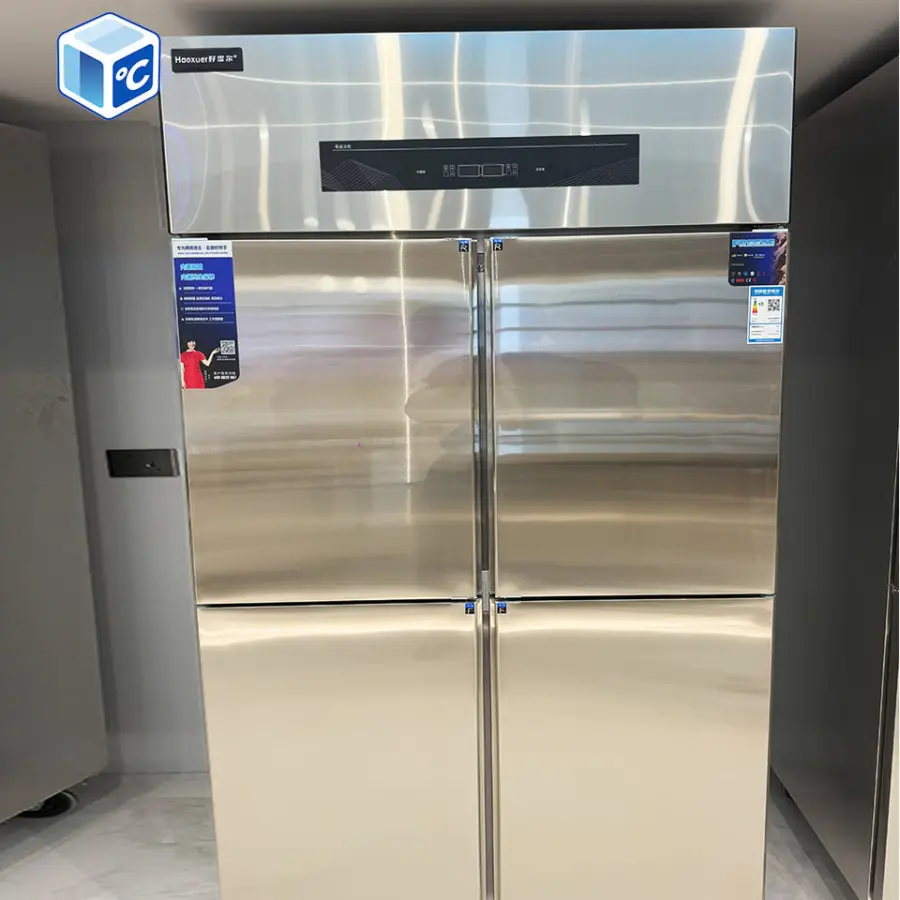 Energy Saving Stainless Steel Freezers Direct Cooling 4 Door -18℃ Vertical Commercial Kitchen Freezer for Sale — image 3