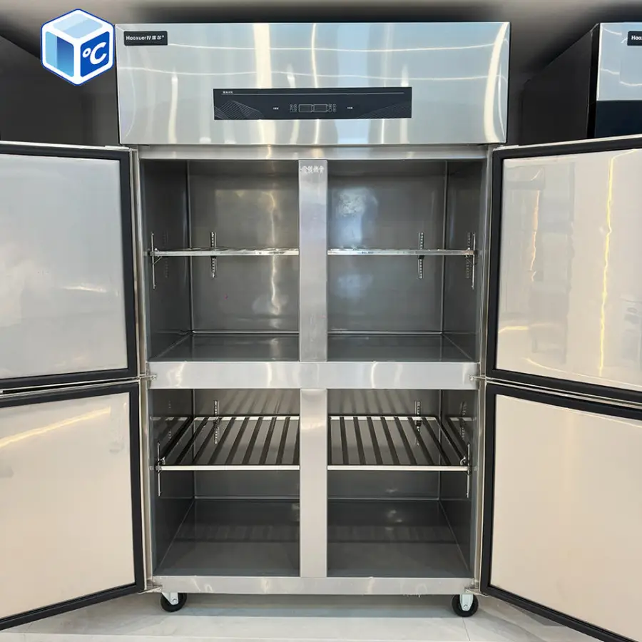Energy Saving Stainless Steel Freezers Direct Cooling 4 Door -18℃ Vertical Commercial Kitchen Freezer for Sale — image 4