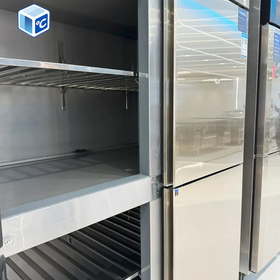 Energy Saving Stainless Steel Freezers Direct Cooling 4 Door -18℃ Vertical Commercial Kitchen Freezer for Sale — image 6