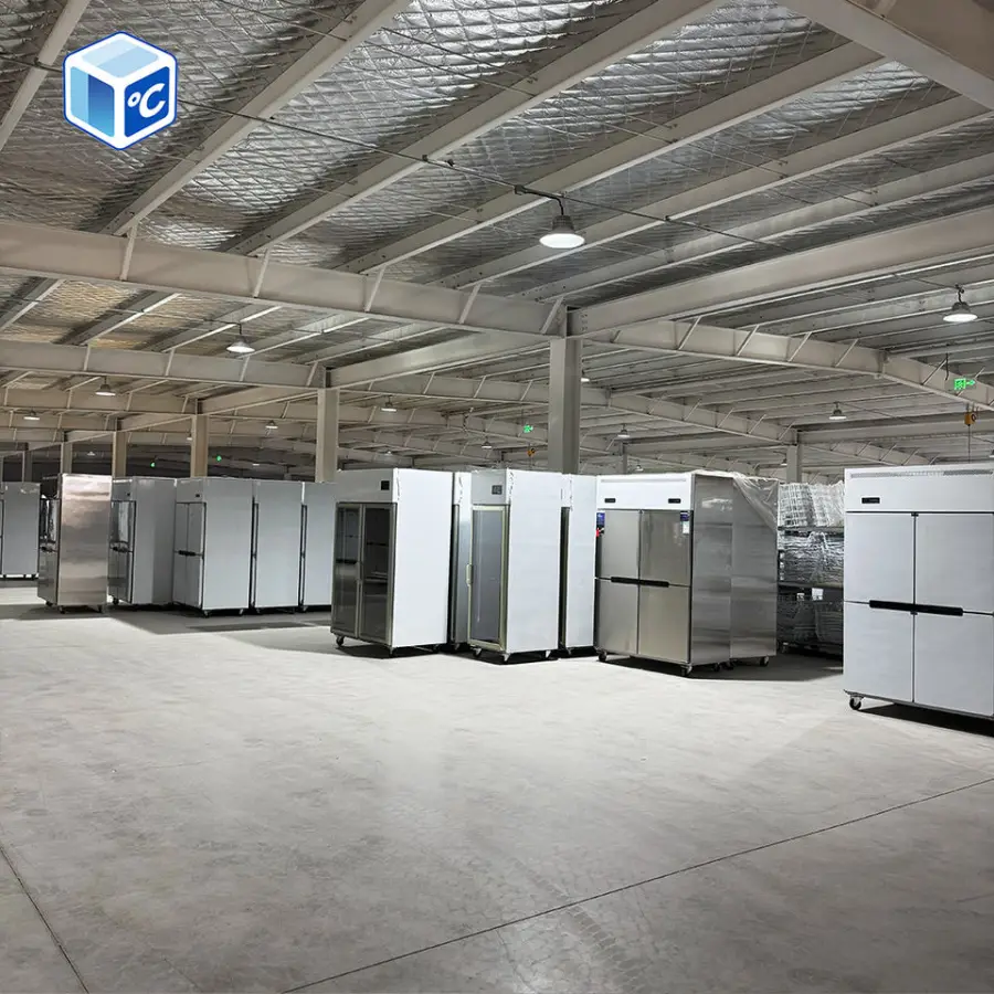 Refrigeration Equipment Stainless Steel Digital Control Upright ≤-15℃ Dual Temp Six Door Glass Commercial Deep Freezer For Meat — image 7