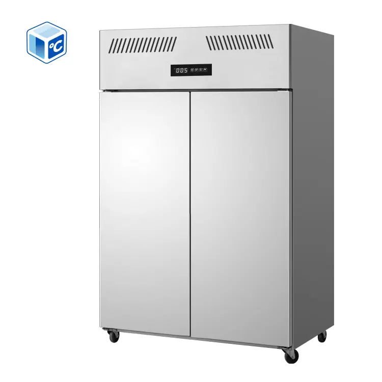 ETL CE Certificate Commercial Refrigeration Air Cooling 2 Door 0℃~10℃ Stainless Steel Freezer Kitchen Refrigerator — image 3