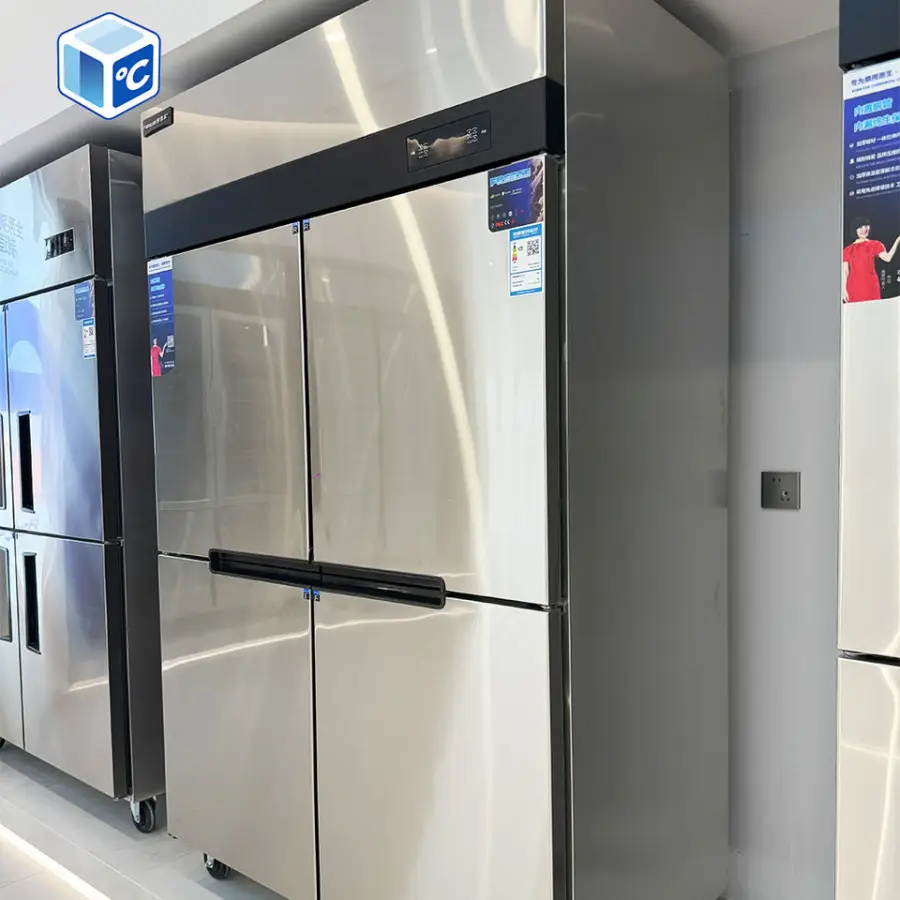 High Capacity Commercial Fridge Freezer Stainless Steel Refrigerator Direct Cooling Vertical Commercial Kitchen Freezer — view 1