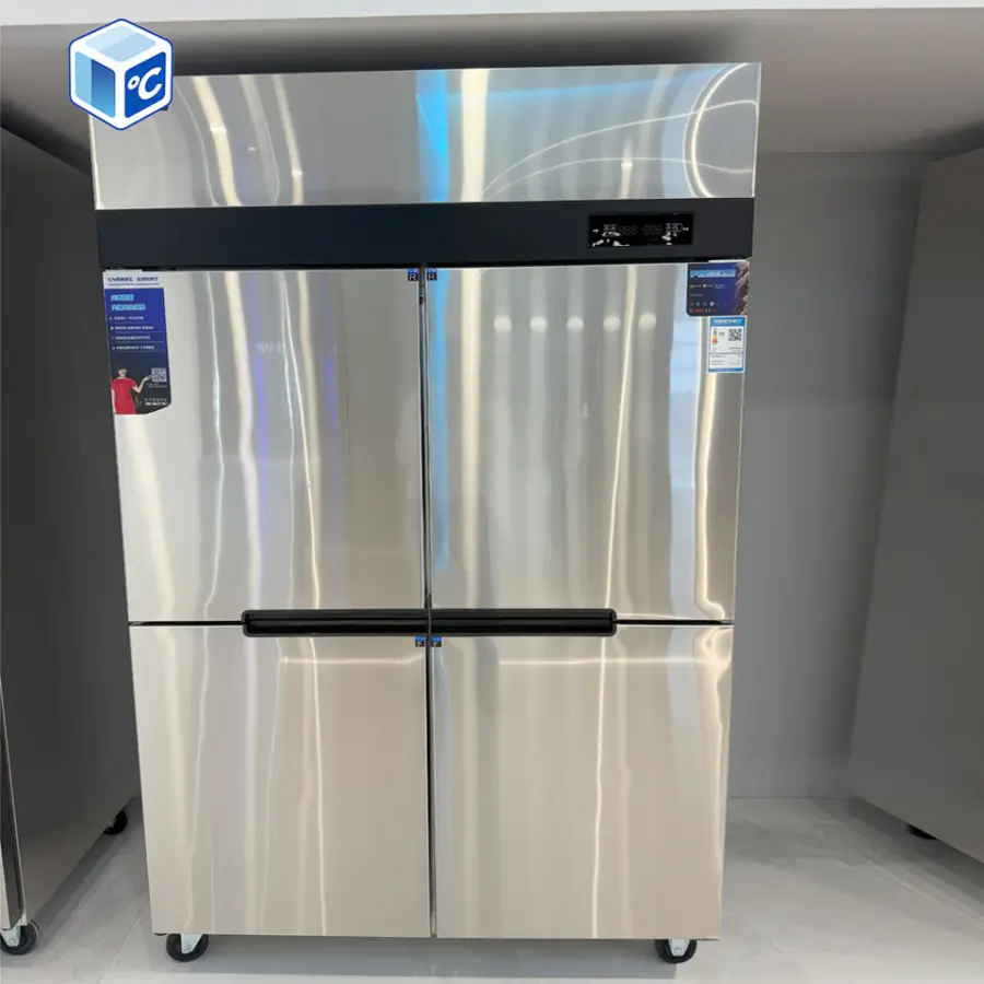 High Capacity Commercial Fridge Freezer Stainless Steel Refrigerator Direct Cooling Vertical Commercial Kitchen Freezer Upright — image 3