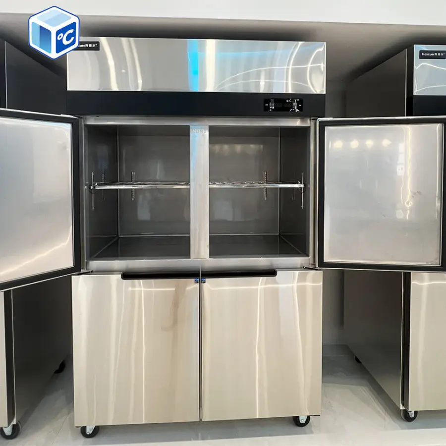 High Capacity Commercial Fridge Freezer Stainless Steel Refrigerator Direct Cooling Vertical Commercial Kitchen Freezer Upright — image 4