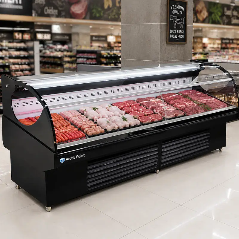 OEM Factory Direct R290 Eco-Friendly Open Type Meat Showcase Air-Cooling Supermarket Island Display Counter Chiller For — view 1