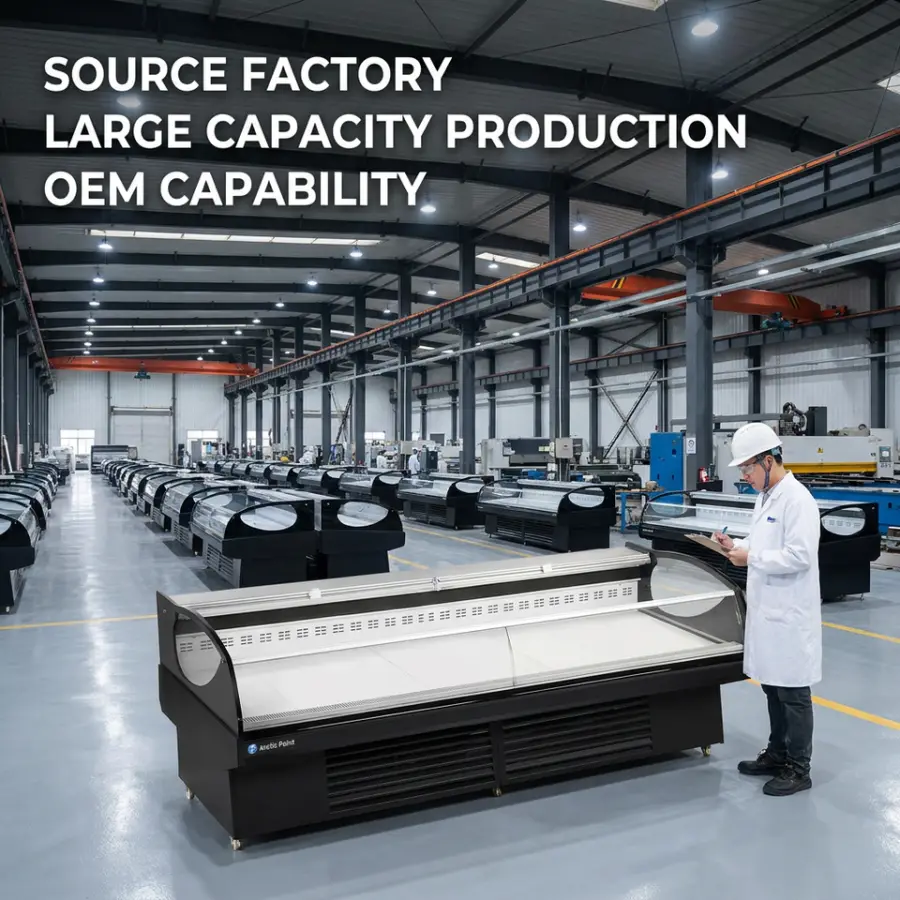 OEM Factory Direct R290 Eco-Friendly Open Type Meat Showcase Air-Cooling Supermarket Island Display Counter Chiller For Meat — image 7