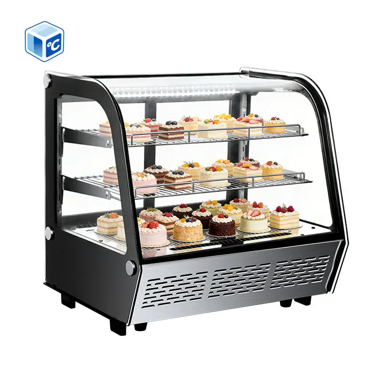 Commercial Cake Display Fridge Cake Cooler Digital Temperature Control Stainless Steel Interior CE Approved for Dessert Café — image 3