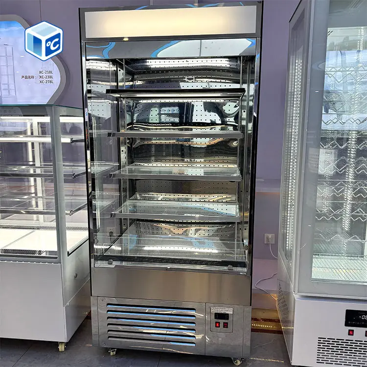 Wholesale Cake Display Showcase Refrigerator Glass Door 180L 220L 360L Stainless Steel Commercial Cake Bread Display Fridge — image 3