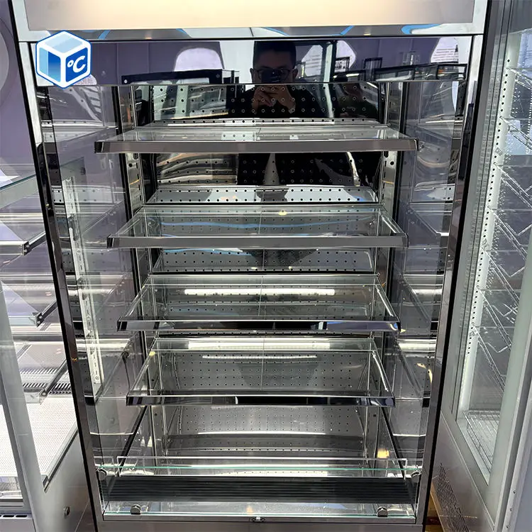 Wholesale Cake Display Showcase Refrigerator Glass Door 180L 220L 360L Stainless Steel Commercial Cake Bread Display Fridge — image 4