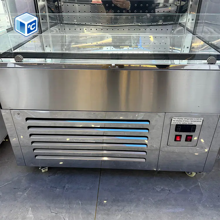 Wholesale Cake Display Showcase Refrigerator Glass Door 180L 220L 360L Stainless Steel Commercial Cake Bread Display Fridge — image 5