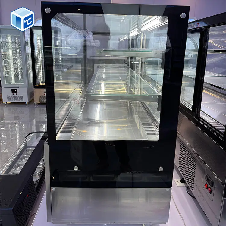 OEM ODM Commercial Cake Display Refrigerator 2 Glass Shelves 1200mm Cake Display Refrigerator Showcase With LED Light — image 6