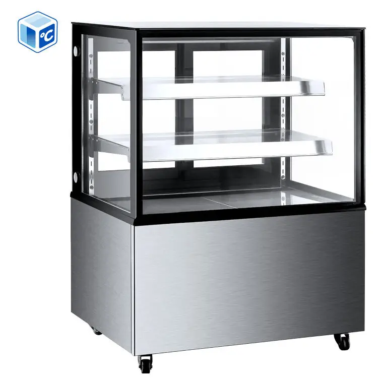 Factory Cheapest 3Layer Glass Door Cake Display Fridge Refrigerated Stainless Steel Commercial Cake Display Case for Bak — view 1