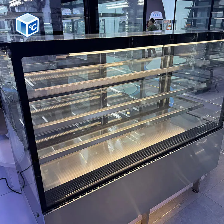 2026 NEW Cake Display Fridge Stainless Steel Commercial Cake Display Cooler Refrigerated Bakery Showcase with Wheels — view 1