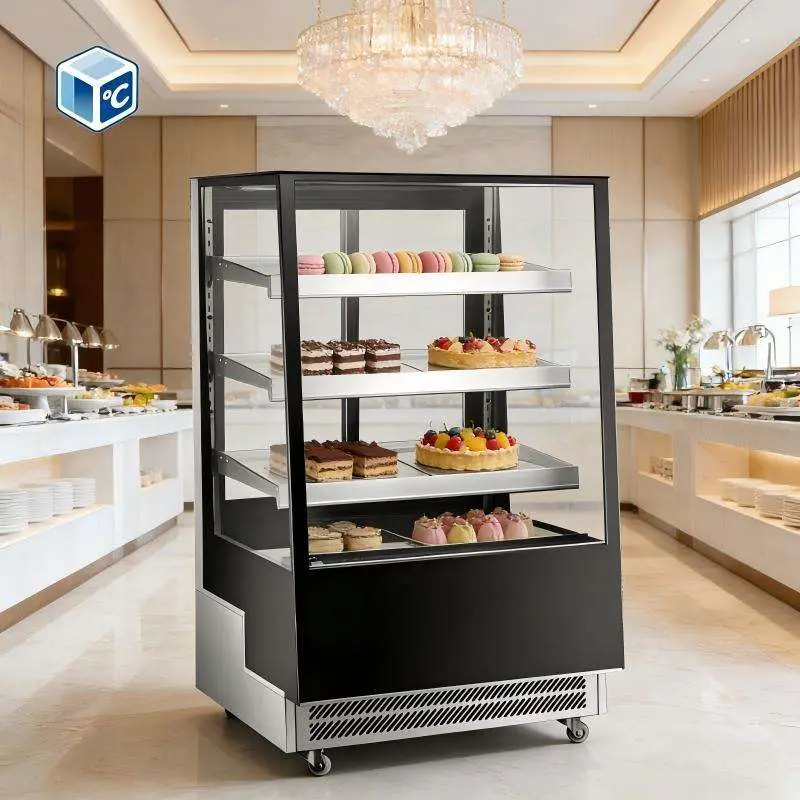 Commercial Cake Case 1.5m 3-Tier Refrigerated Cake Display Showcase Commercial Bakery Display Cabinet with LED Lighting Wheels — image 4