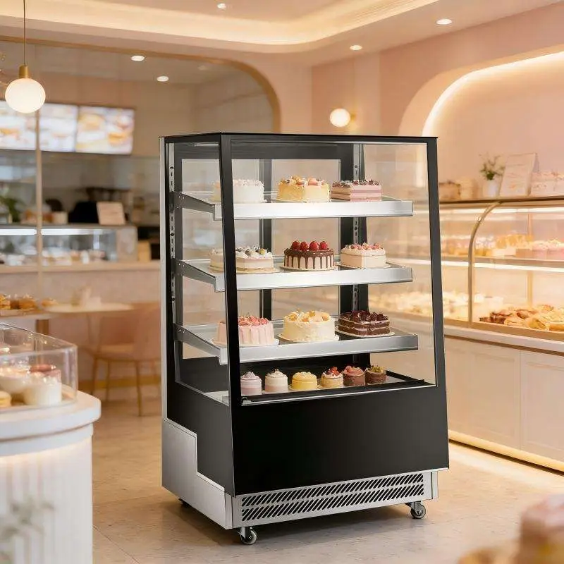 Commercial Cake Case 1.5m 3-Tier Refrigerated Cake Display Showcase Commercial Bakery Display Cabinet with LED Lighting Wheels — image 6