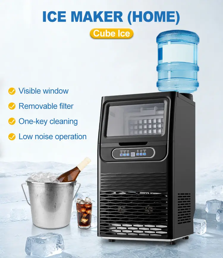 SKOFO Factory Direct Sale Electric Stainless Steel Cube Ice Making Machine Touchpad Control 220-240V 5kg Storage Air Cooling — image 7