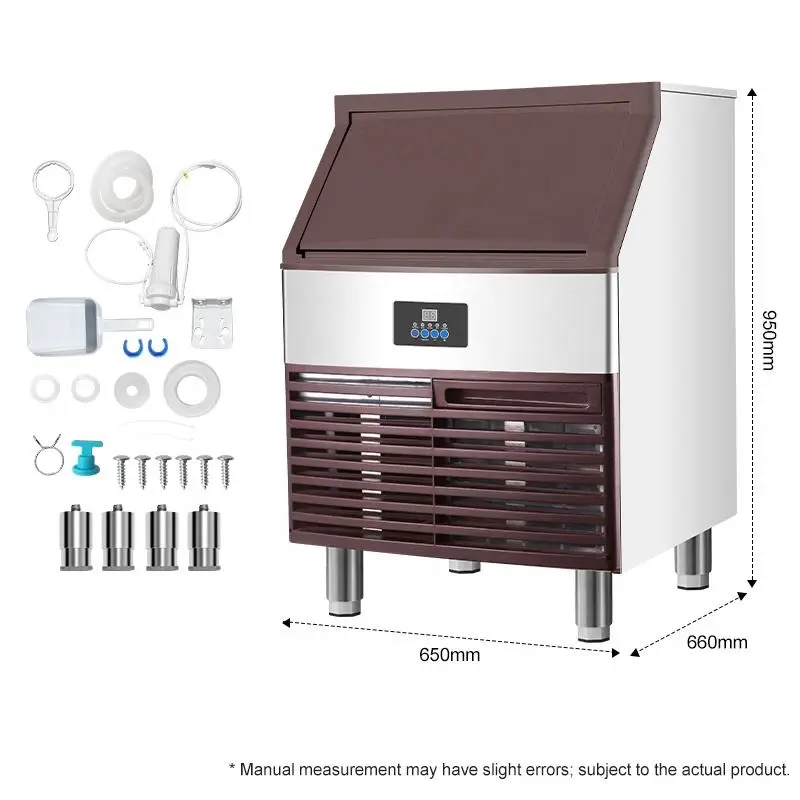 SKOFO Commercial Air Cooling 120kg/24h Full Enclosure Foam Ice Cube Maker Machine with Big Storage Capacity for Restaurant — image 2