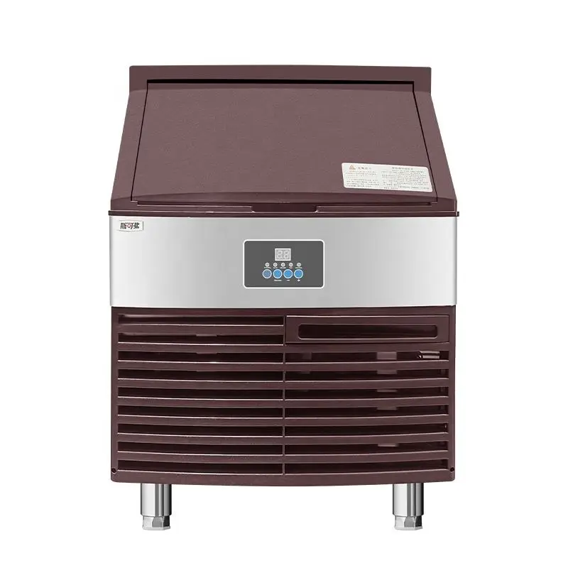 SKOFO Commercial Air Cooling 120kg/24h Full Enclosure Foam Ice Cube Maker Machine with Big Storage Capacity for Restaurant — image 4