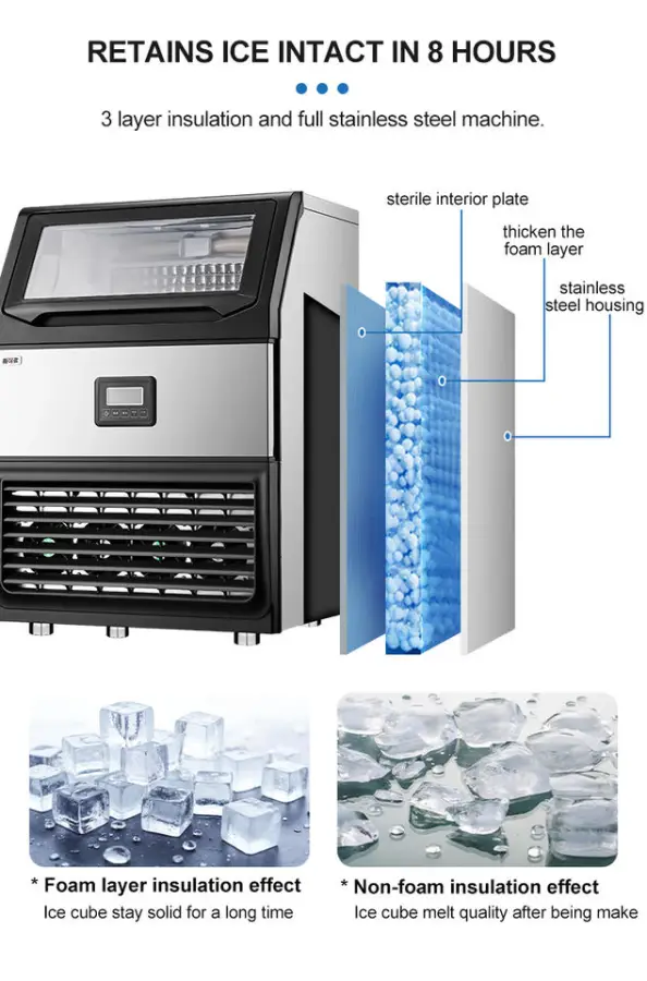 Best-Selling Electric Small Counter Top Cube Ice Maker 25KG Capacity 220-240V/110V Commercial Use High Self-Cleaning Air Cooling — image 4