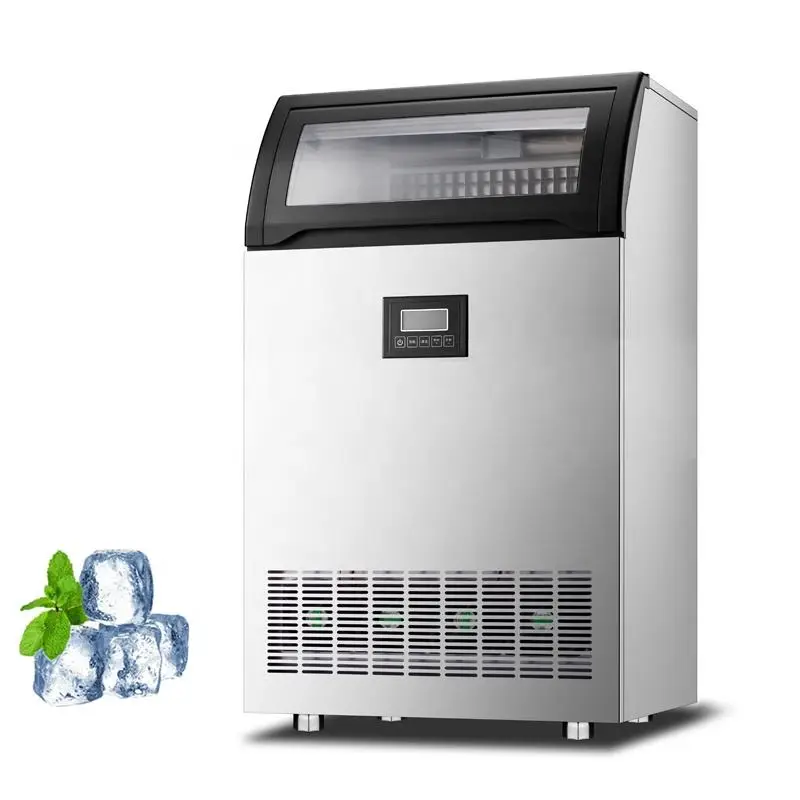 Commercial Electric Ice Maker Machine Stainless Steel Counter Freestanding Cube Ice 160Kg/Day Capacity Hotel 220-240V 50 — view 1
