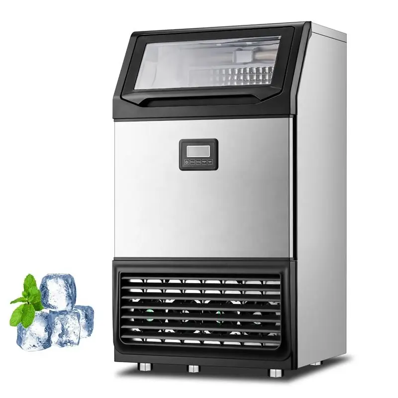 Commercial Electric Ice Maker Machine Stainless Steel Counter Freestanding Cube 126Kg/Day Capacity Hotel Household Use 2 — view 1