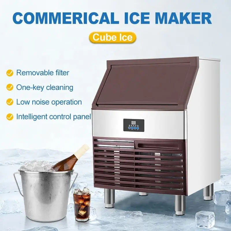 Commercial Industrial Auto Clear 90kg 24h Cube Block Ice Maker with Compressor 220-240V/110-120V 50/60Hz — image 7