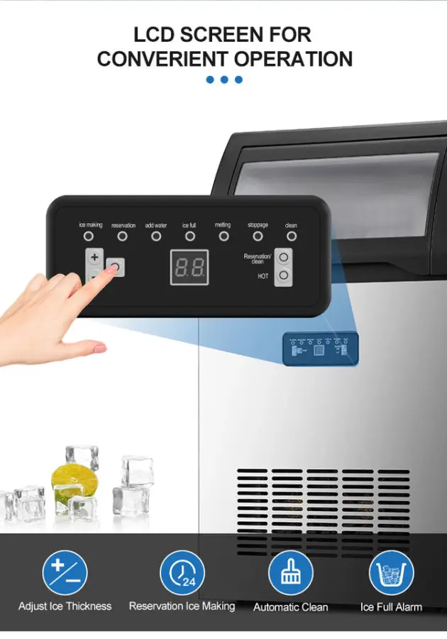 China Manufacturer Automatic Add Water Commercial Electric Ice Cube Generator Machine — view 4