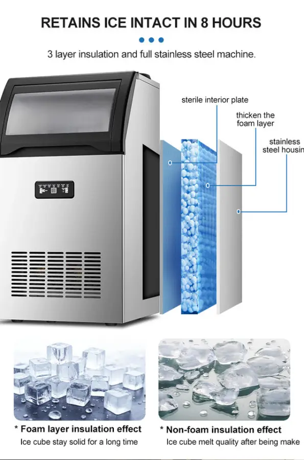 China Manufacturer Automatic Add Water Commercial Electric Ice Cube Generator Machine — view 6