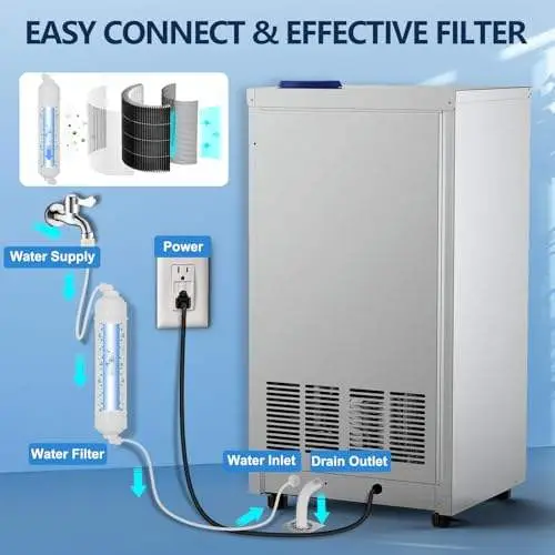 Commercial Fast Ice Maker Machine 11kg Storage Stainless Steel Counter Freestanding for Home — image 6