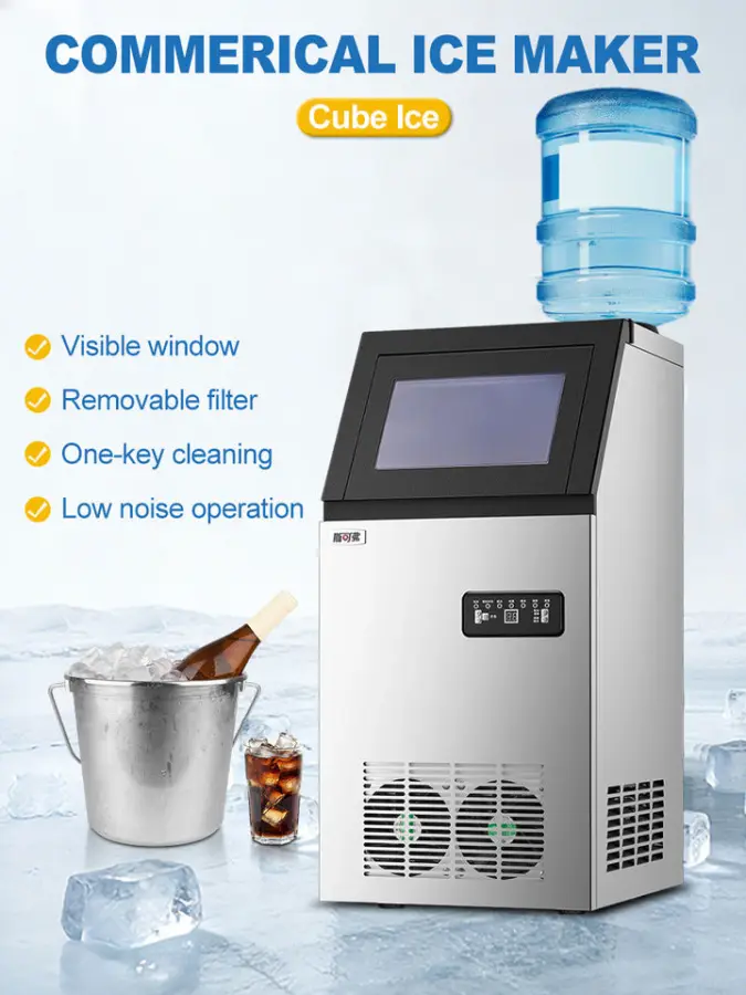 20KG 25KG 30KG 35KG 40KG 60KG 110V 220V Commercial Efficient Ice Making Machines Using Commercial Ice Cubes for Bars — image 4