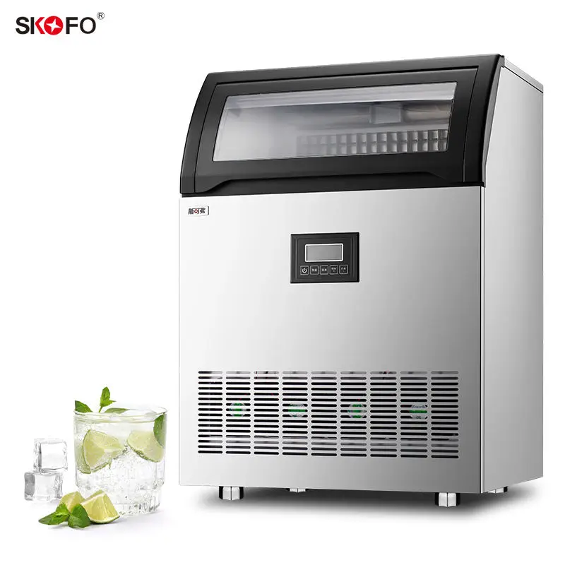 ETL Certified Free Stand Ice Maker Stainless Steel Self-contained Commercial Ice Maker Machine Cube Ice Machine for Rest — view 1
