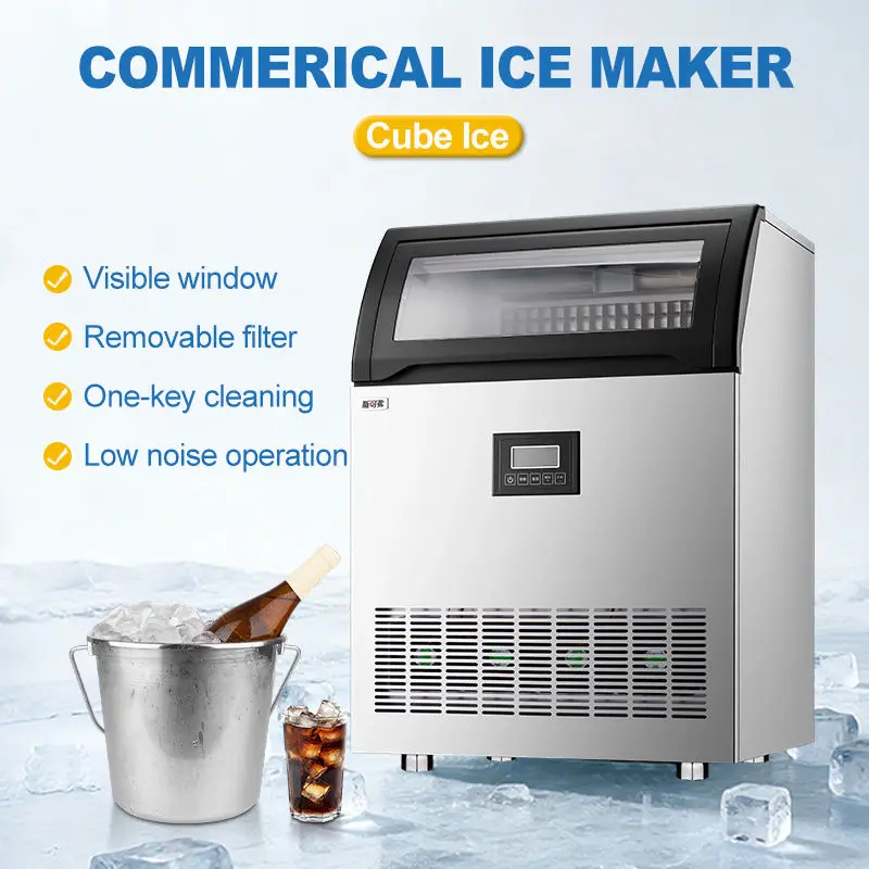 ETL Certified Free Stand Ice Maker Stainless Steel Self-contained Commercial Ice Maker Machine Cube Ice Machine for Restaurant — image 6