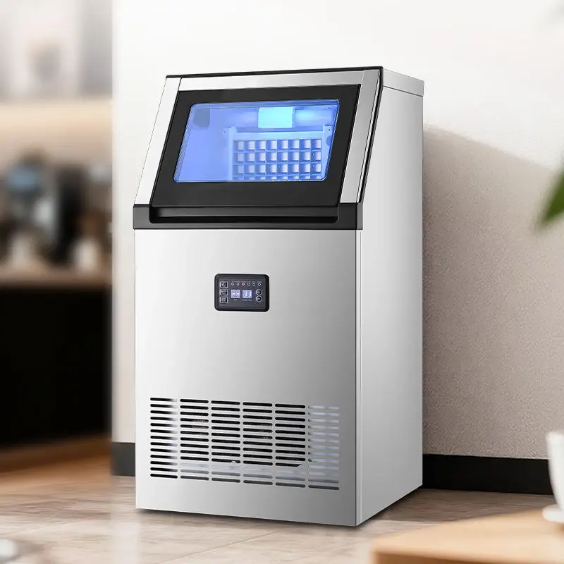 Energy Commercial Ice Maker Cube Ice Shape Built-in Freestanding Counter Design Hotel Household Use 40-50kg/day Air Cool — view 3