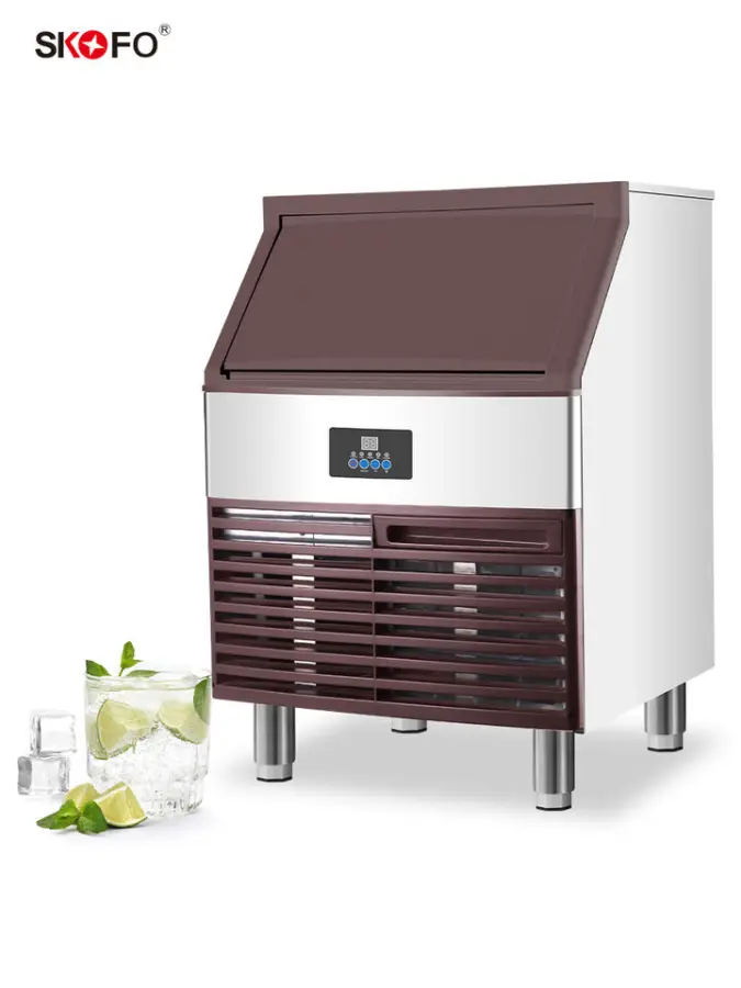 SKOFO Commercial High Quality Stainless Steel Touchpad Control Electric Cube Ice Maker Machine 90Kg/Day Hotel Household — view 1
