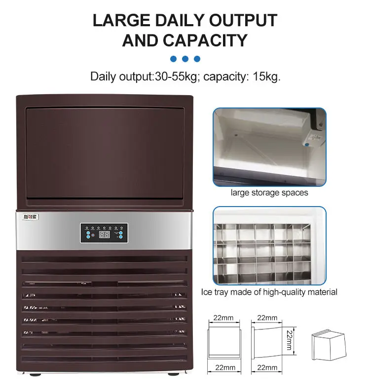 Hot Sale Commercial Ice Machines 220V Utility Square Ice Maker 20kg Industrial Application for Business Storage — image 5