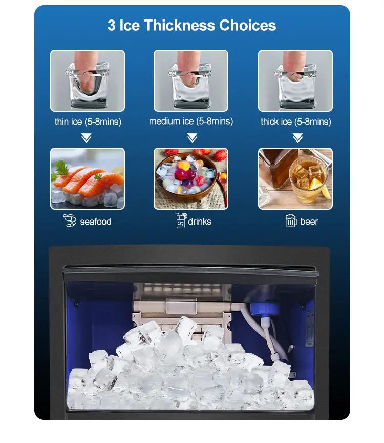 Hot Sale Commercial Ice Machines 220V Utility Square Ice Maker 20kg Industrial Application for Business Storage — image 6